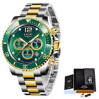 Luxury Watch for Men Waterproof Sports Stainless Chronograph Quartz Wristwatch