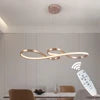 Kitchen Table 50W Led Gold Curved Ceiling Pendant Light With Remote Control