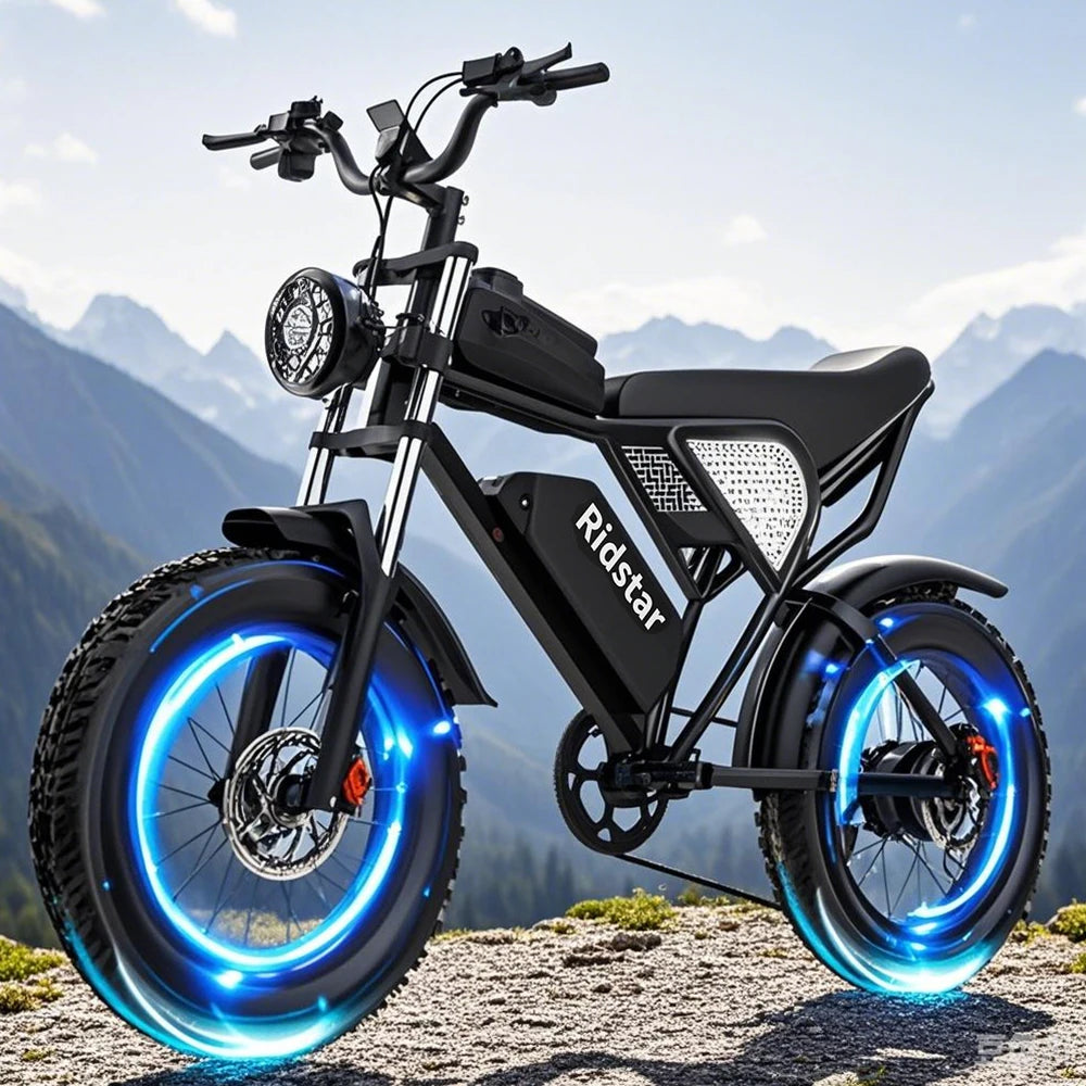 Ridstar Q20 48V 20Ah Fat Tire Electric Mountain Dirt Bike for Adults