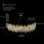 Crystal Chandelier Modern Chandelier Round Farmhouse Tree Branch Light for Dining Room Living Room Kitchen Island Bedroom