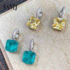 Emerald Moissanite 12MM Sterling 925 Silver Earrings