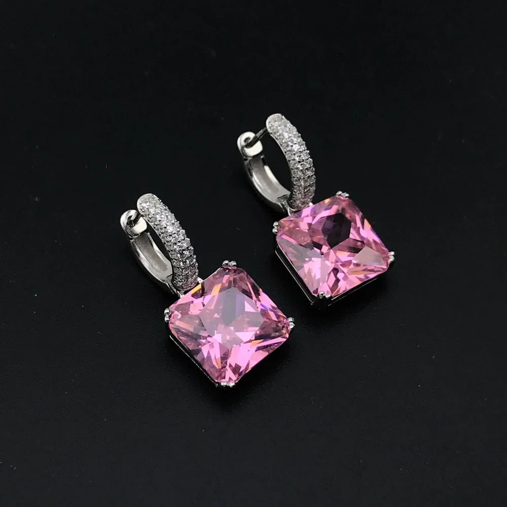 Emerald Moissanite 12MM Sterling 925 Silver Earrings