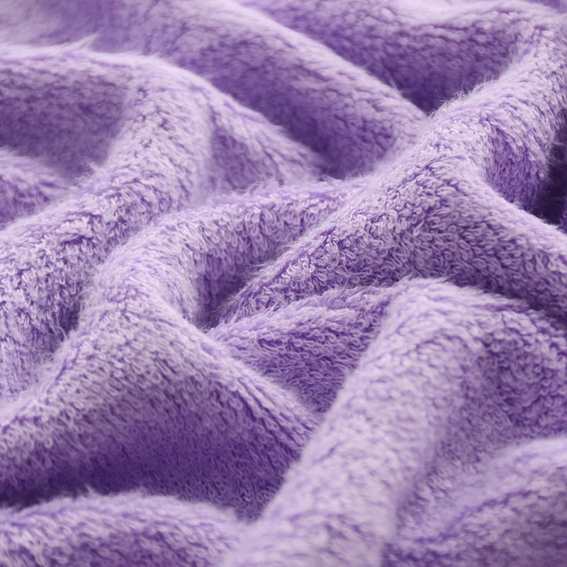 Close-up of a soft, textured purple fabric