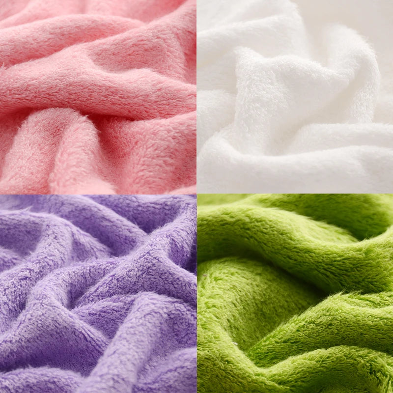 Four different colors of soft fabric swatches arranged in a 2x2 grid.