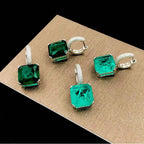 Emerald Moissanite 12MM Sterling 925 Silver Earrings