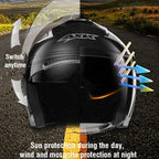 Motorcycle Riding Helmet UV Protection Double Lens Cycling Bike Helmet