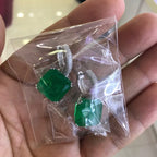 Emerald Moissanite 12MM Sterling 925 Silver Earrings