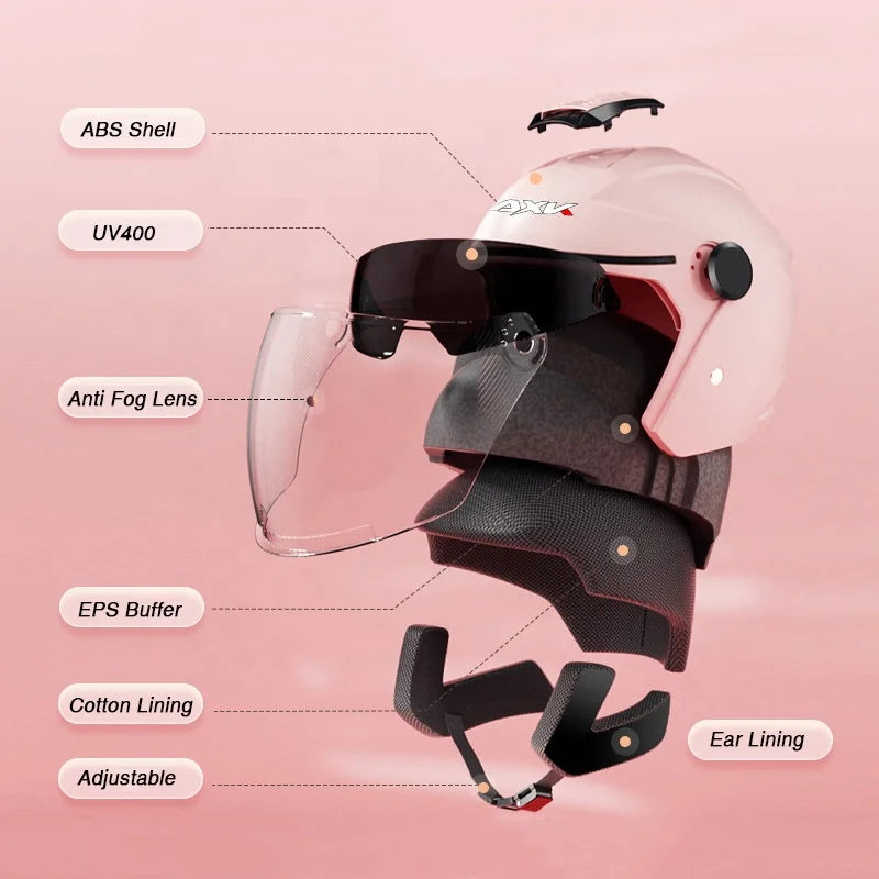 Motorcycle Riding Helmet UV Protection Double Lens Cycling Bike Helmet