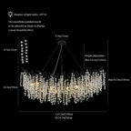 Crystal Chandelier Modern Chandelier Round Farmhouse Tree Branch Light for Dining Room Living Room Kitchen Island Bedroom