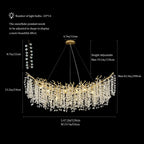 Crystal Chandelier Modern Chandelier Round Farmhouse Tree Branch Light for Dining Room Living Room Kitchen Island Bedroom