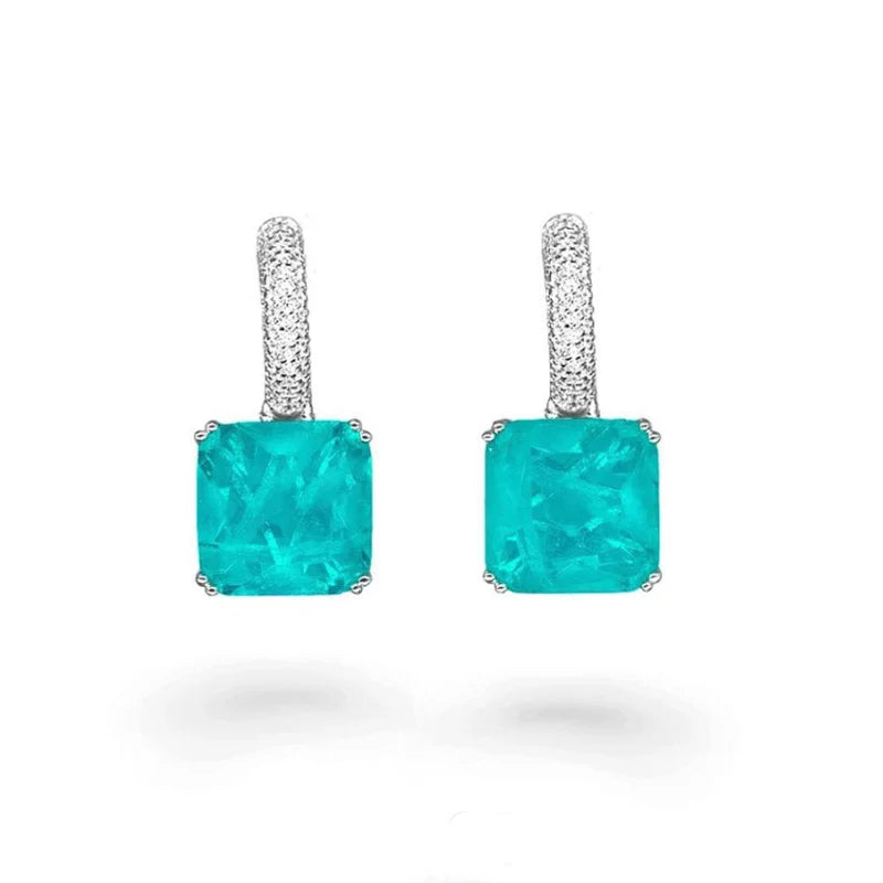 Emerald Moissanite 12MM Sterling 925 Silver Earrings
