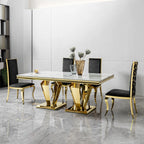 Luxury 12 Seat Dinner Room Table Stainless Steel Kitchen Dining Table Design