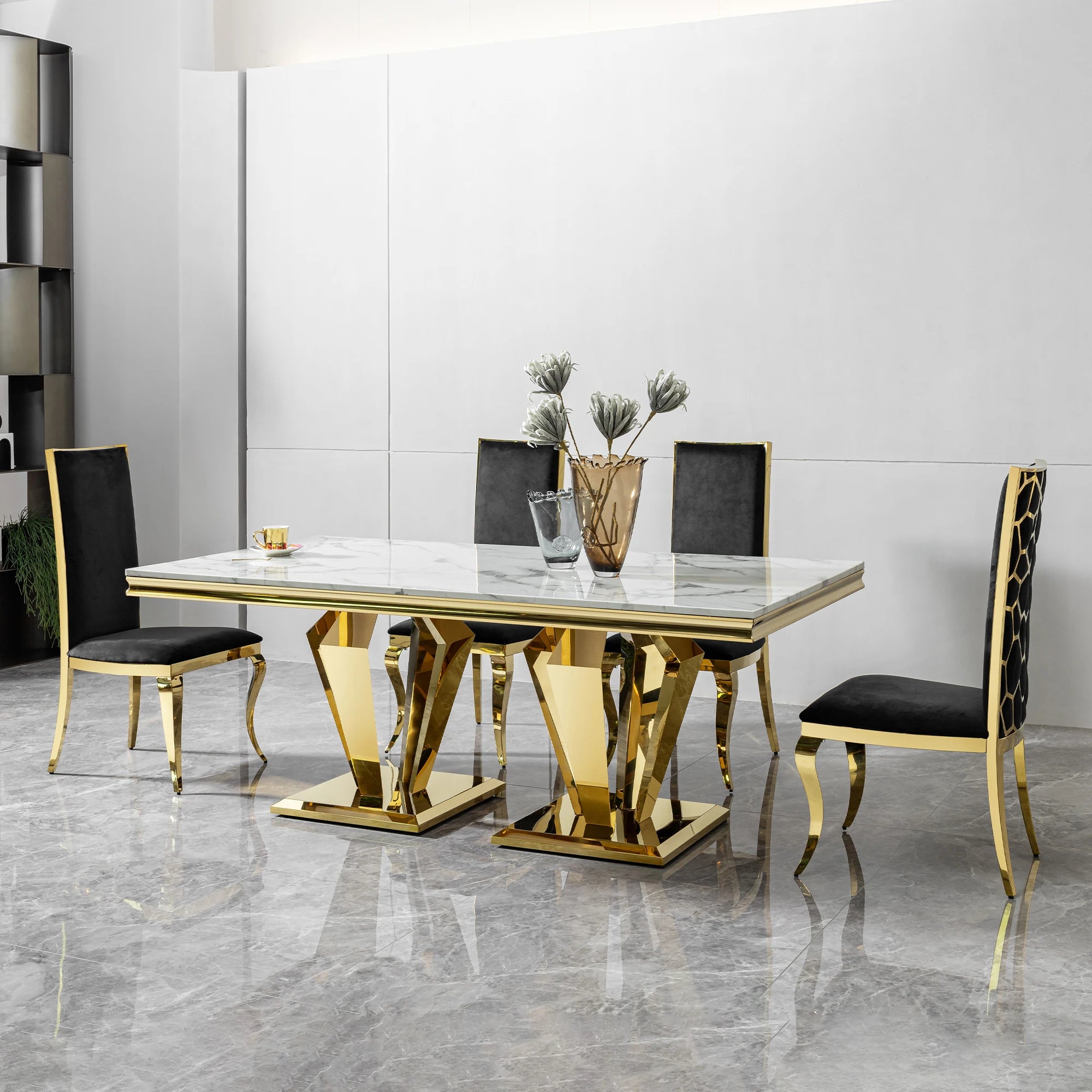 Luxury 12 Seat Dinner Room Table Stainless Steel Kitchen Dining Table Design