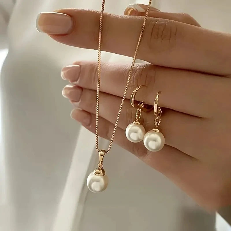 Pearl Pendant Imitation Jewelry Set for Women