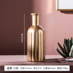Modern Living Room Glass Vase Desktop Flower Vases For Homes Arrangement Container Decorations Bedroom Gold Decor