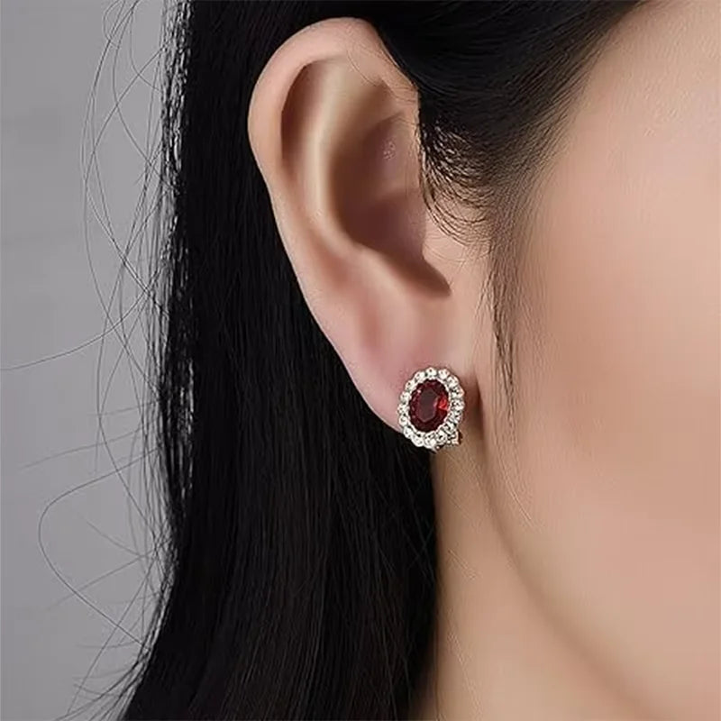 A Pair of Elegant and Sexy Copper Clip-on Earrings, Rose Gold Fashion Jewelry for Women, Non-pierced Earrings