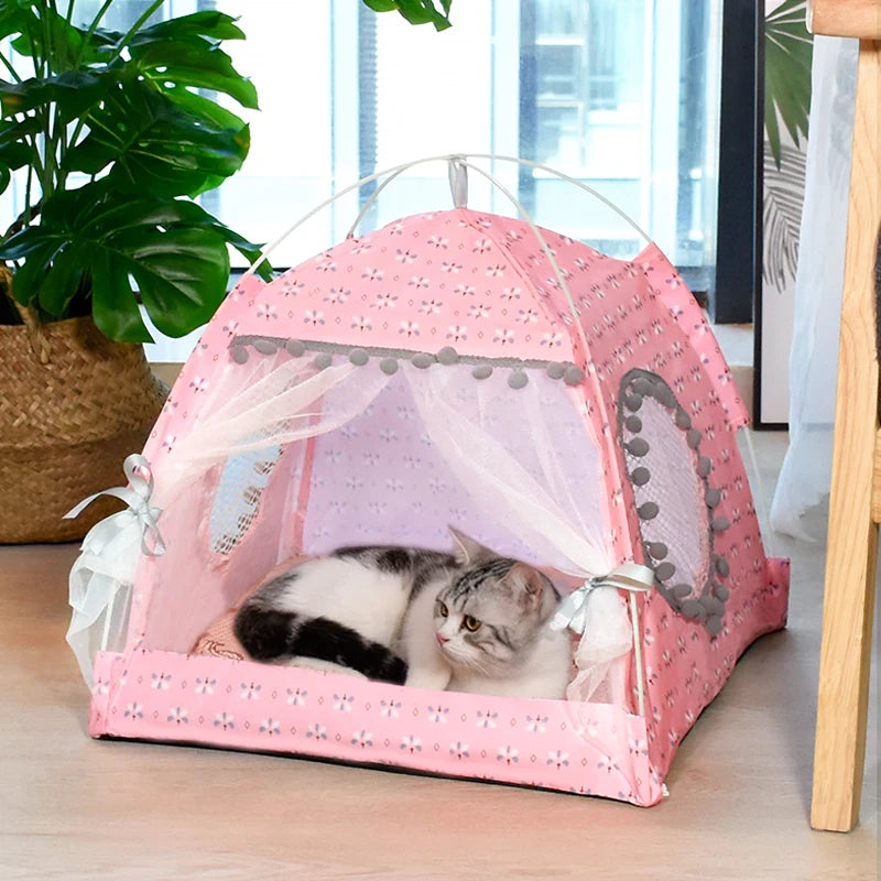 Cat Broken Flower Tent