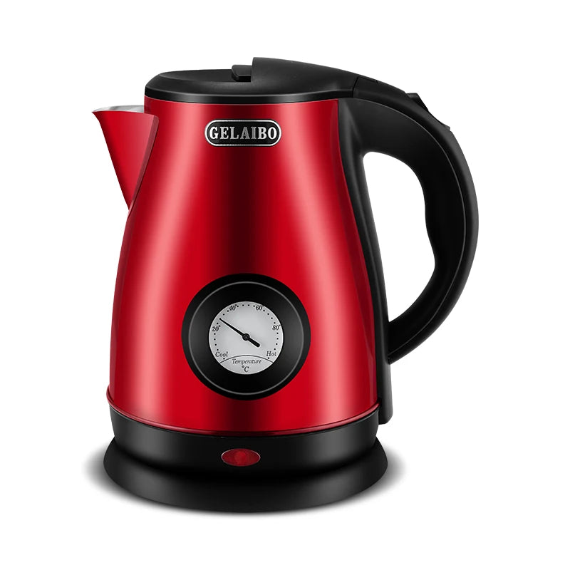 GELAIBO Electric Kettle Mechanical Temperature European-style Fashion Style Design, Large Capacity 1.8 Liters Stainless Steel Li