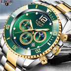 Luxury Watch for Men Waterproof Sports Stainless Chronograph Quartz Wristwatch