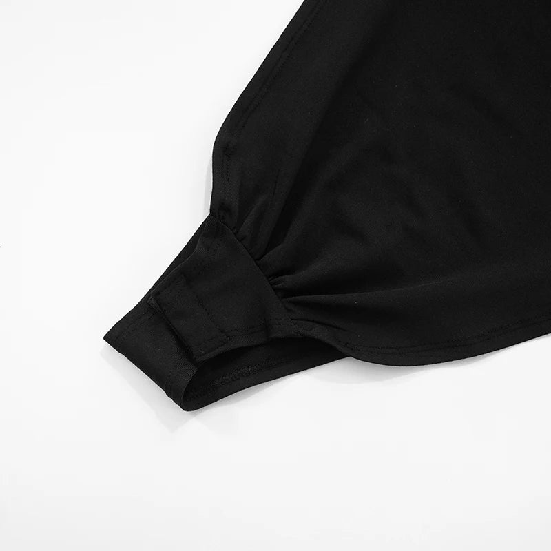 Women Two-Piece Side Split Bodysuit+Shorts