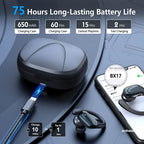 Wireless Earbuds Sport Bluetooth 5.3 Headphones with Noise Cancelling Mic 75H HiFi Stereo Over Ear Bud LED Display USB-C IPX6