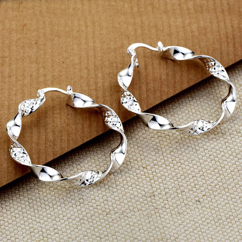Sterling 925 Silver Hoop Earrings