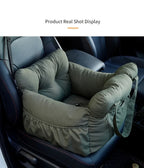 Dog Car Seat with Safety Belt – Non-Slip Pet Car Bed for Small Dogs, Washable Travel Carrier with Secure Straps for Safe Car