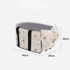 Dog Car Seat with Storage Pocket Center Console Pet Car Carrier Universal Pet Seat Cover for Small Medium Dogs Travel Safety Bag