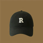 Letter-printed baseball cap for unisex, versatile curved brim