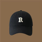 Letter-printed baseball cap for unisex, versatile curved brim