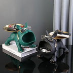 30cm/11.8inch Home Decor Bulldog Figurine Dog Statue Key Storage Box Animal Ornament Resin Craft Art Figurine Puppy Sculpture