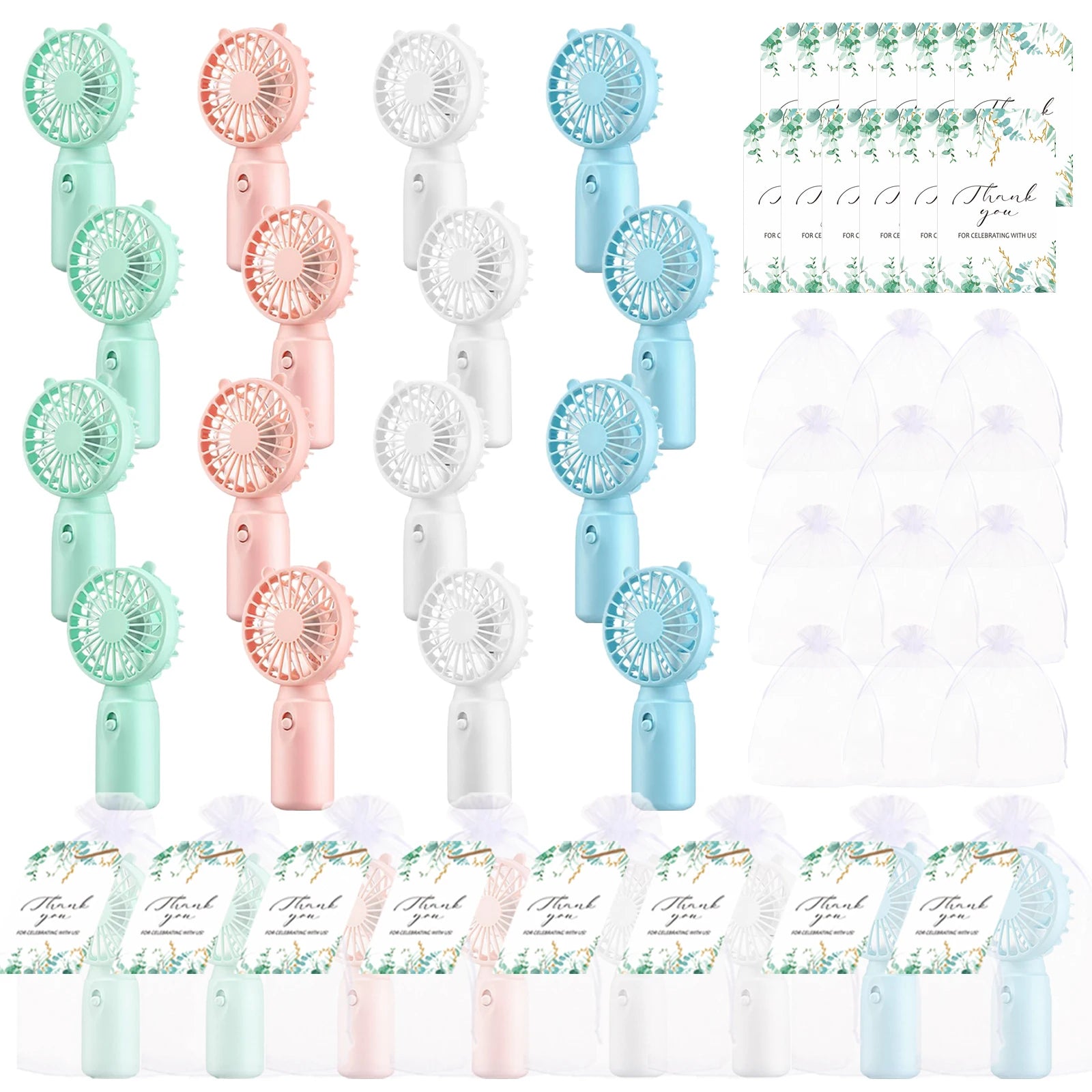 12-80PCS Portable Fans Bulk for Wedding Battery Operated