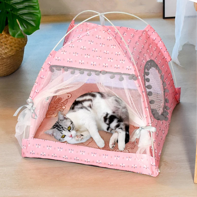 Cat Broken Flower Tent
