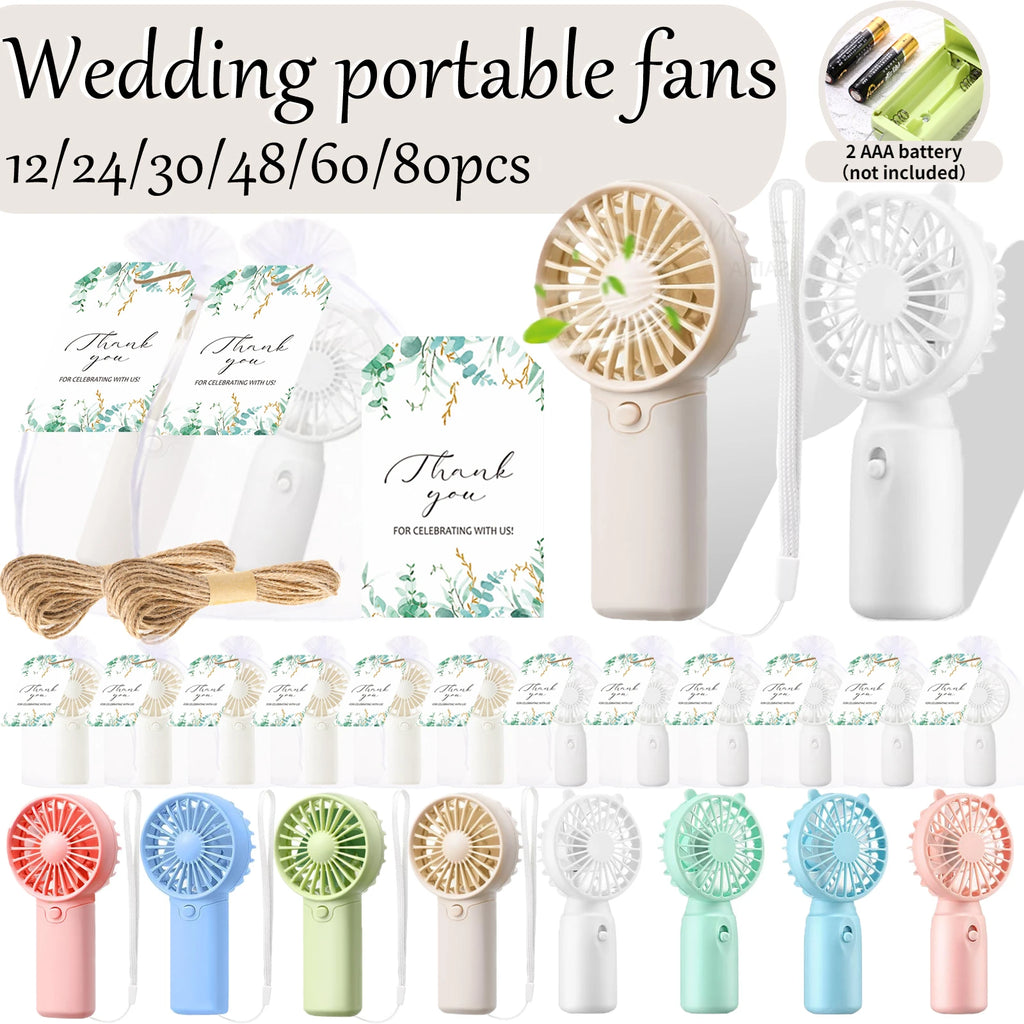 12-80PCS Portable Fans Bulk for Wedding Battery Operated