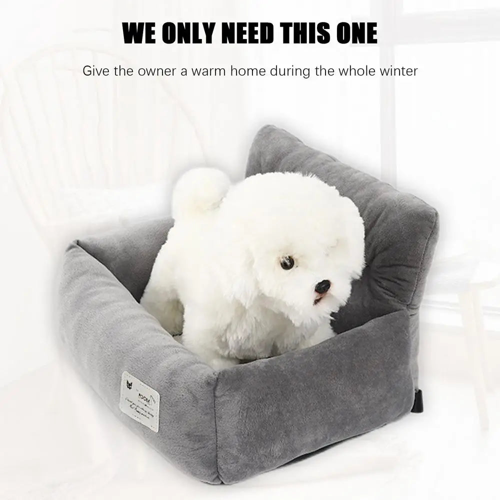 Dog Car Seat Pet Travel Booster Seat with Handle Dog Safety Car Seat Dog Car Bed Dual-Use for Car and Home Travel Carrier Bed