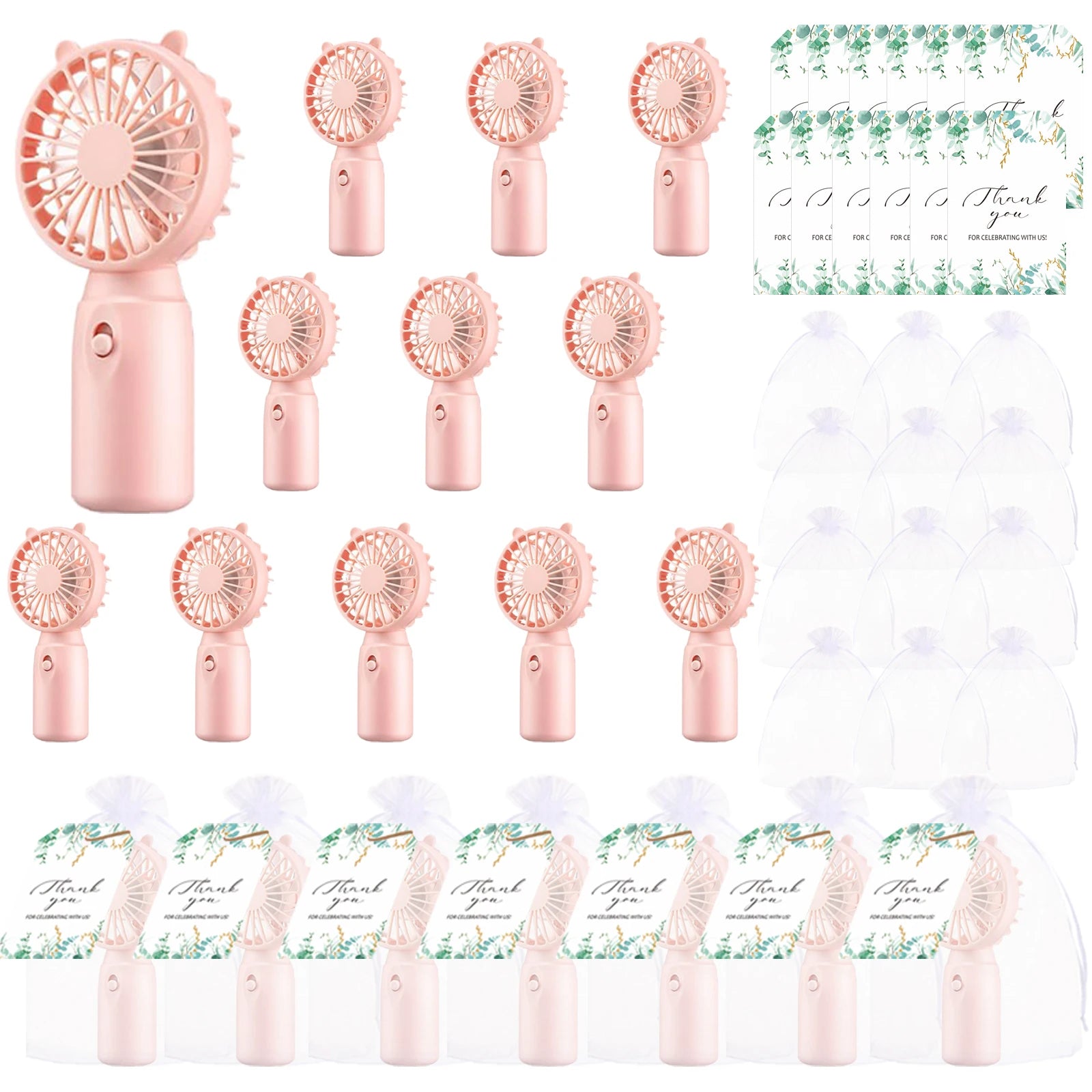 12-80PCS Portable Fans Bulk for Wedding Battery Operated