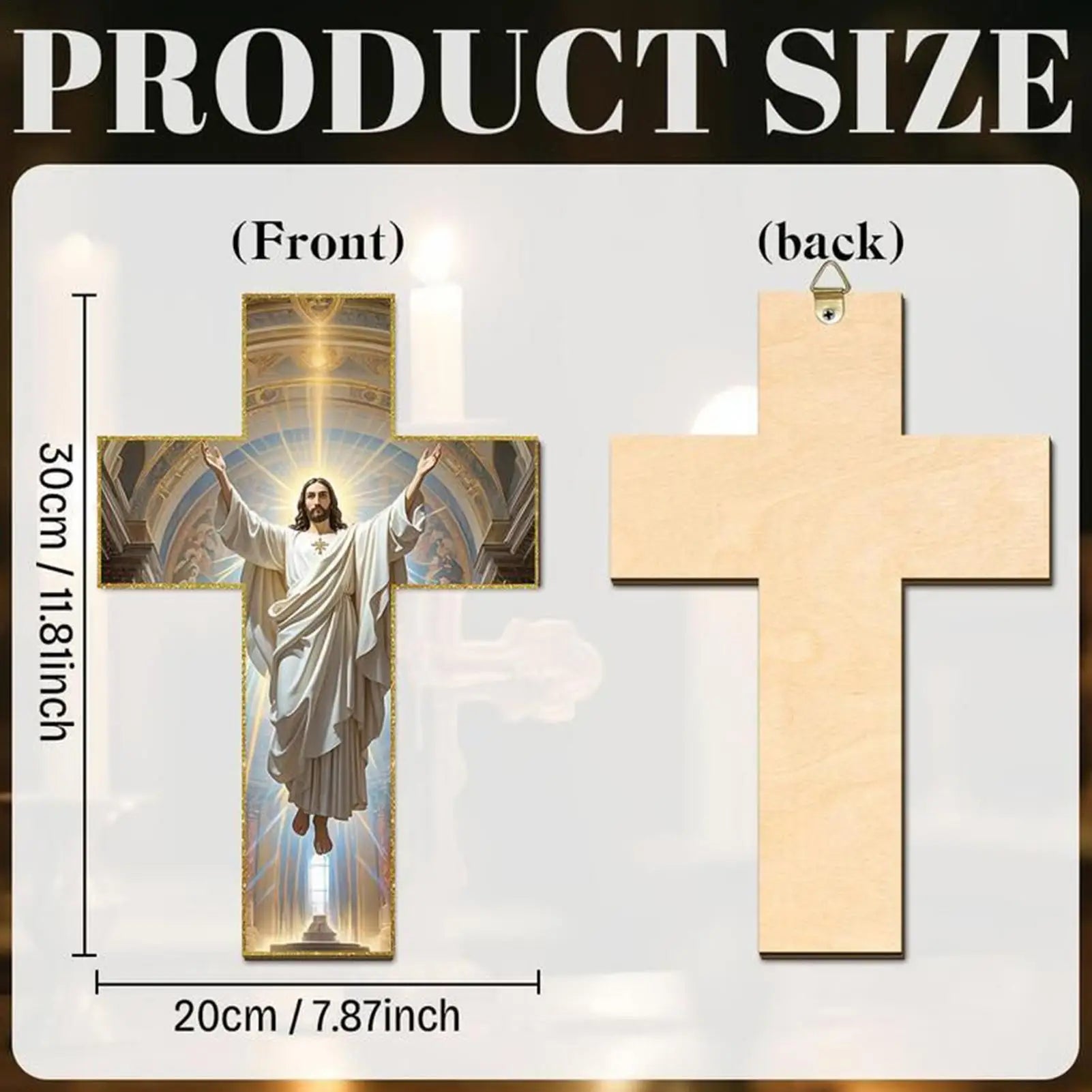 Cross Wall Decor Christian Wooden Home Decor Retro Blessed Church Hanger Decoration for Christmas Entryway Hallway Bedroom