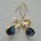 Cobalt Blue Earrings Inlay Dangle Earrings