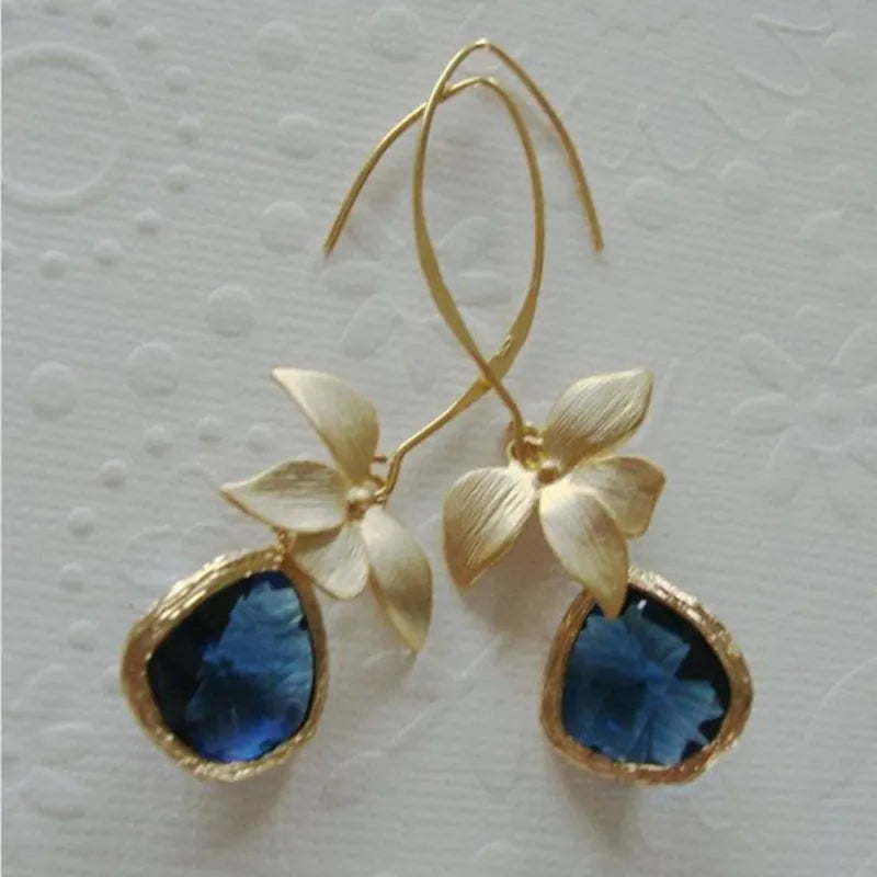 Cobalt Blue Earrings Inlay Dangle Earrings