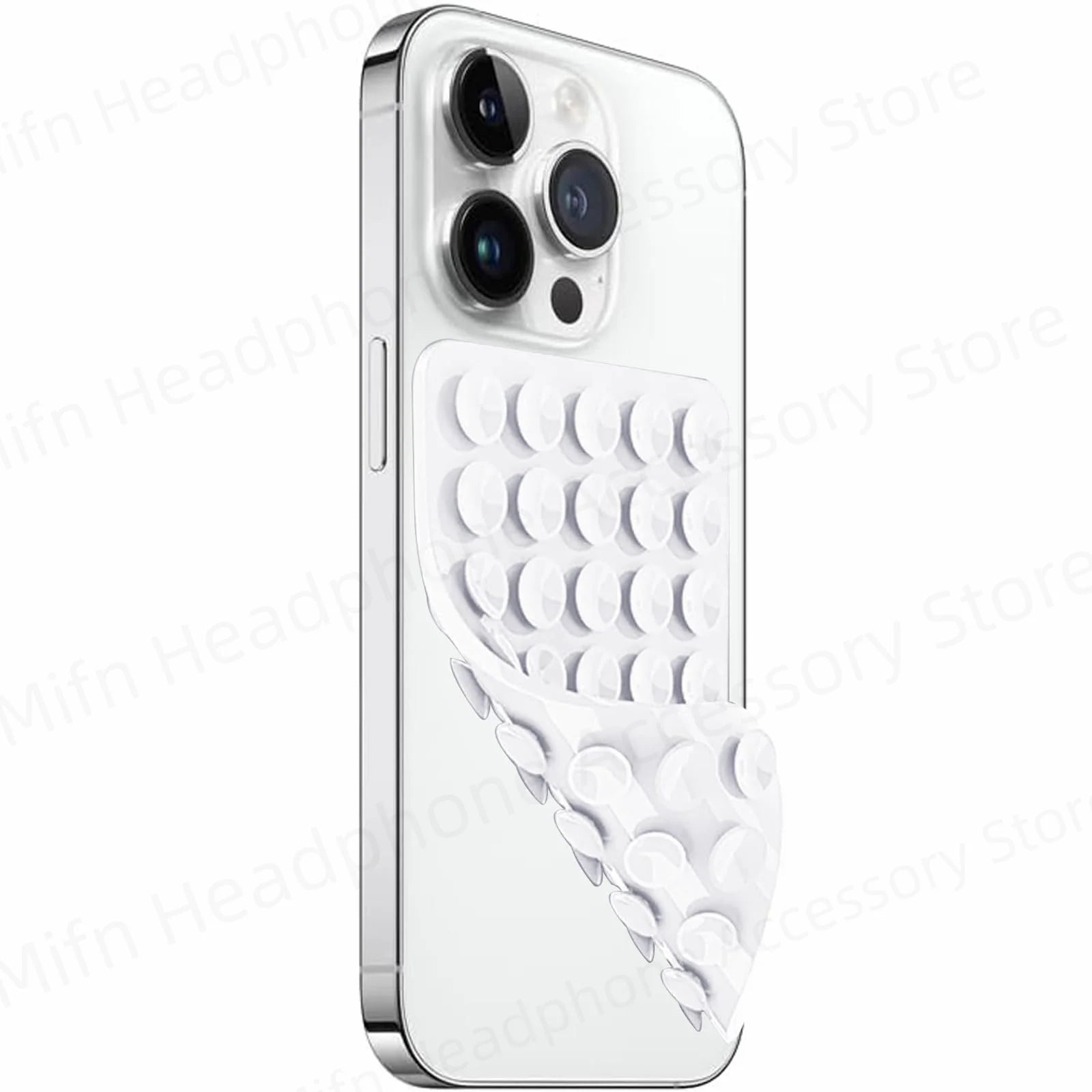 White textured phone case on a white background