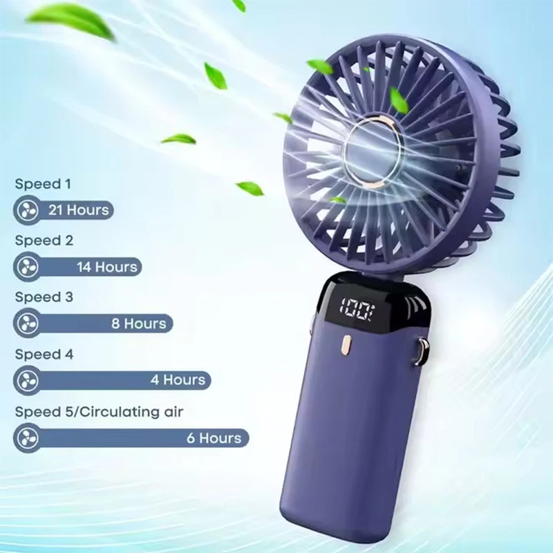 Portable Electric Handheld Fan USB for Home Travel Office Outdoor