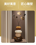 Home Decpr Stone Running Vase Living Room Niche Entrance Cabinet TV Cabinet Decoration Stone Shaped Ornaments Housewarming Gift