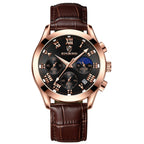 Men's Watch Multifunctional Threes Hands and Six Sub-dials Quartz Wristwatch