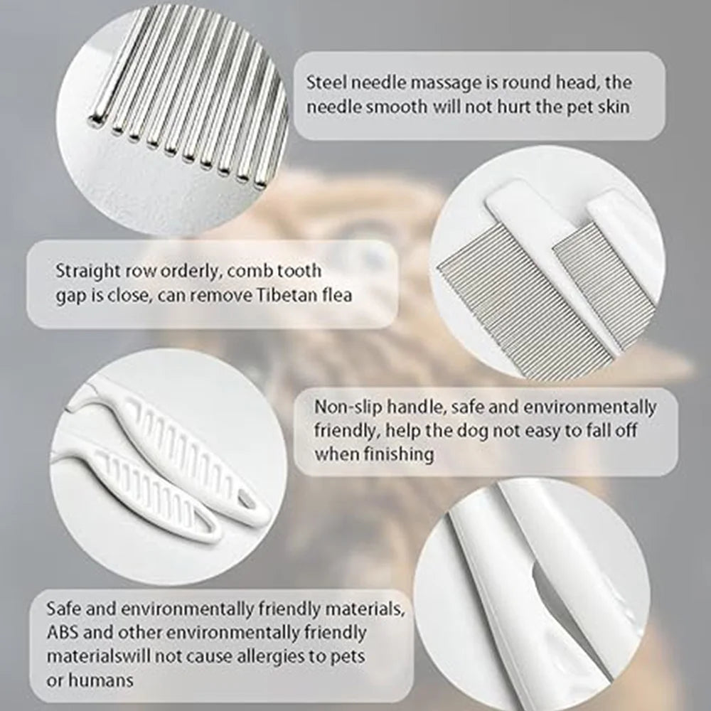 Pet Grooming Flea Comb Pet Care Comb Cat Hair Brush Flea Removal