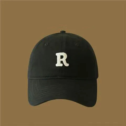 Letter-printed baseball cap for unisex, versatile curved brim