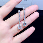 Natural Aquamarine Sterling 925 Silver Earrings