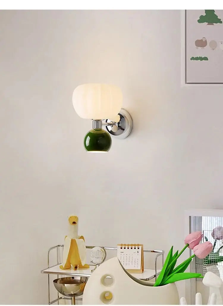 Wall Decor Room Decor Cream Style Creative Middle Lamp Bedroom Bedside Aisle Lamp Balcony Double Head Background Wall Wall Lamp