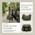 Dog Car Seat with Safety Belt - Non-Slip Pet Car Bed for Small Dogs, Washable Travel Carrier with Secure Straps for Safe Car
