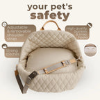 Dog Car Seat for Small Dogs, 3-in-1 Travel Carrier & Dog Bed for Car, Washable, Anti-Slip, Safety Straps, Fits Front & Back Seat