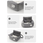 Dog Car Seat Pet Travel Booster Seat with Handle Dog Safety Car Seat Dog Car Bed Dual-Use for Car and Home Travel Carrier Bed